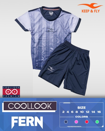 Bộ áo bóng đá Fern Kid Xám