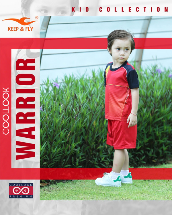 Bộ áo bóng đá Warrior Kid đỏ