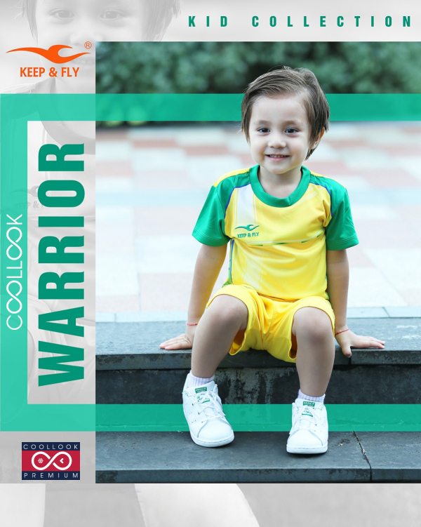 Bộ áo bóng đá Warrior Kid vàng