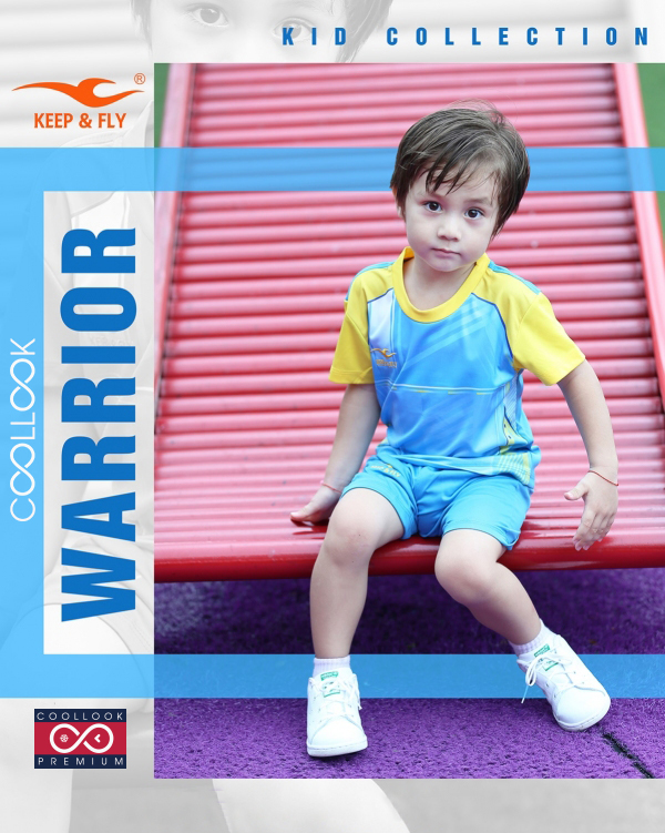 Bộ áo bóng đá Warrior Kid xanh ya