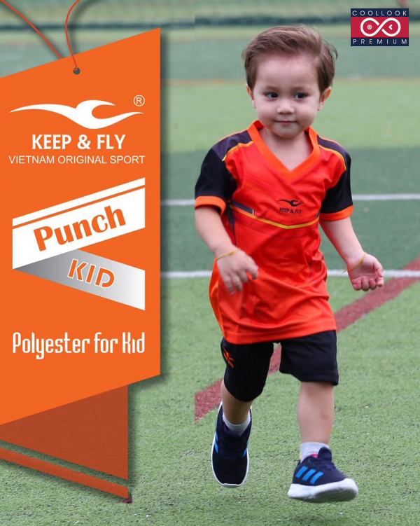 Bộ áo bóng đá Punch Kid cam