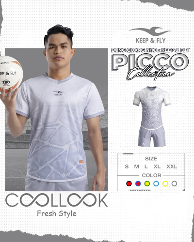 Bộ Áo Bóng Đá Picco Xám