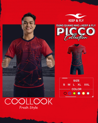 Bộ Áo Bóng Đá Picco Xanh Đen