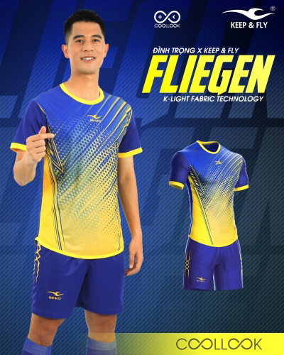 Bộ áo bóng đá Fliegen Xanh Bích