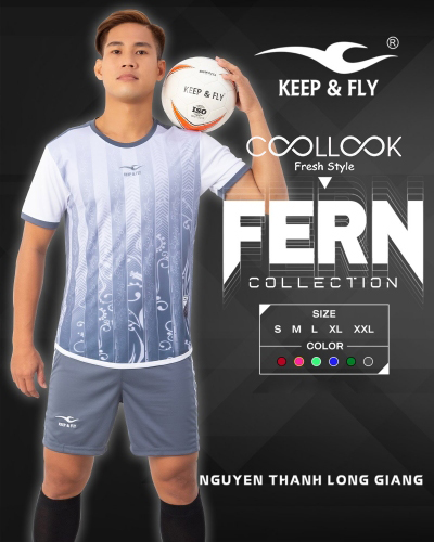 Bộ áo bóng đá Fern Xám