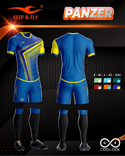 Bộ áo bóng đá Panzer Xanh Bích