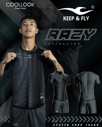 Bộ áo bóng đá Razy Xám