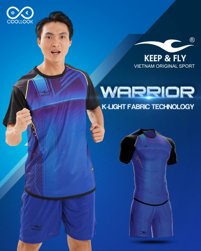 Bộ áo bóng đá Warrior Xanh Bích