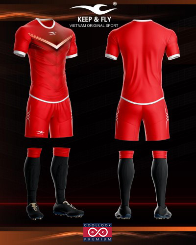 Bộ áo bóng đá Monster Đỏ