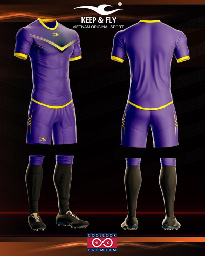 Bộ áo bóng đá Monster Tím