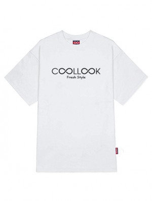 Áo Coollook Standar Regulafit Trắng Logo Center