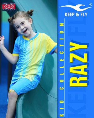 Bộ áo bóng đá Razy Kid xanh ya