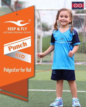 Bộ áo bóng đá Punch Kid xanh ya