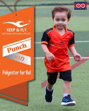 Bộ áo bóng đá Punch Kid cam