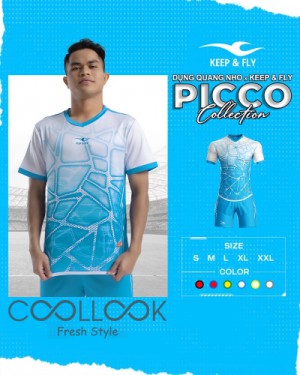 Bộ Áo Bóng Đá Picco Xanh Ya