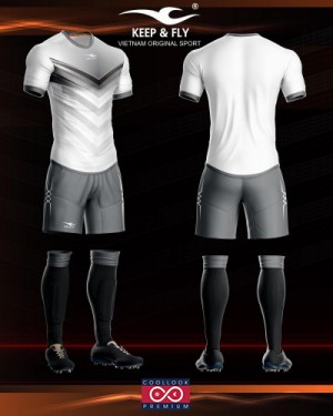 Bộ áo bóng đá Monster Trắng