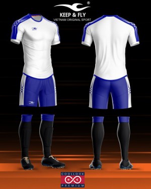 Bộ áo bóng đá Chain Basic Trắng